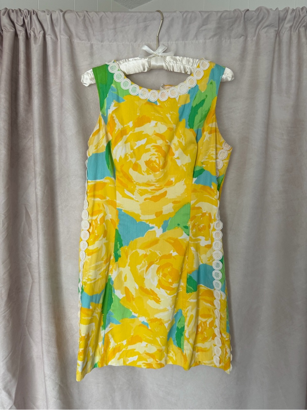 Lilly Pulitzer Yellow Floral Sundress with Blue & Green Accents